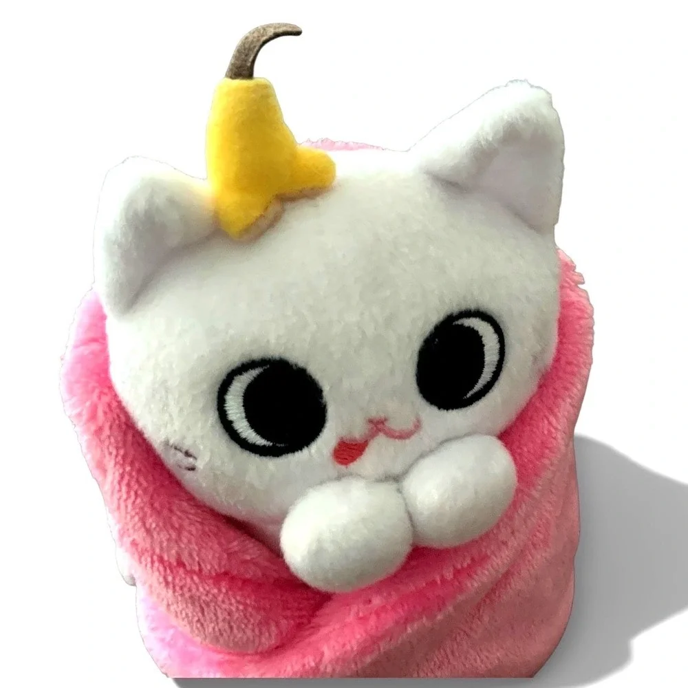Uncute Purritos Plush Cat Wrapped in‎ Pink Blanket